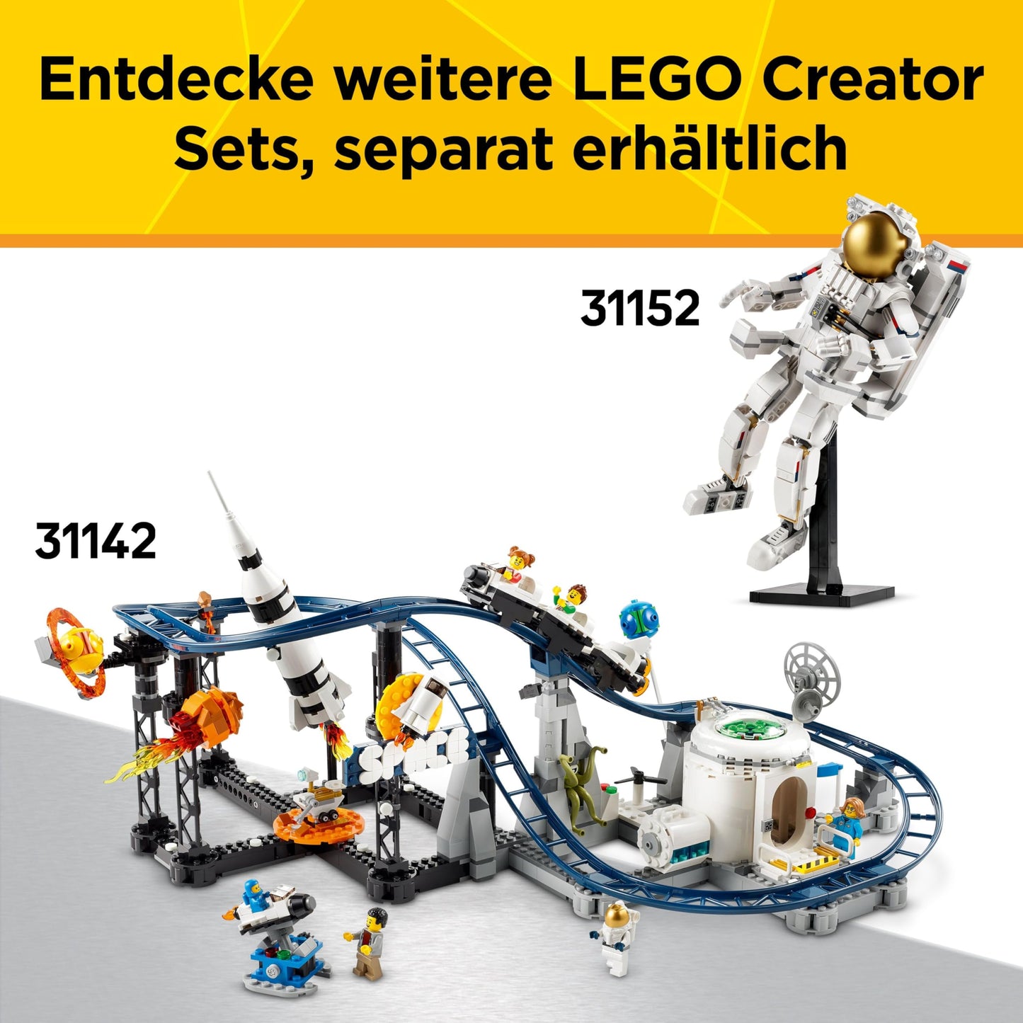 LEGO Creator 3in1 space robot - toy convertible into dog figure or rocket model - building set for children - space travel gift idea for boys and girls aged 8 and over 31164