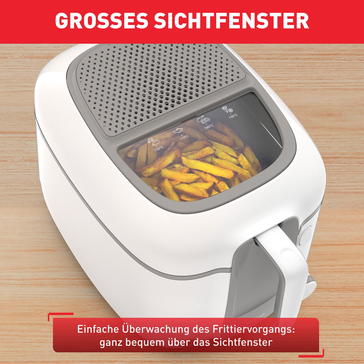Tefal Super Uno Access Fryer, capacity 2.2 L, dishwasher-safe parts, odor filter, removable container, white/grey, FR3100