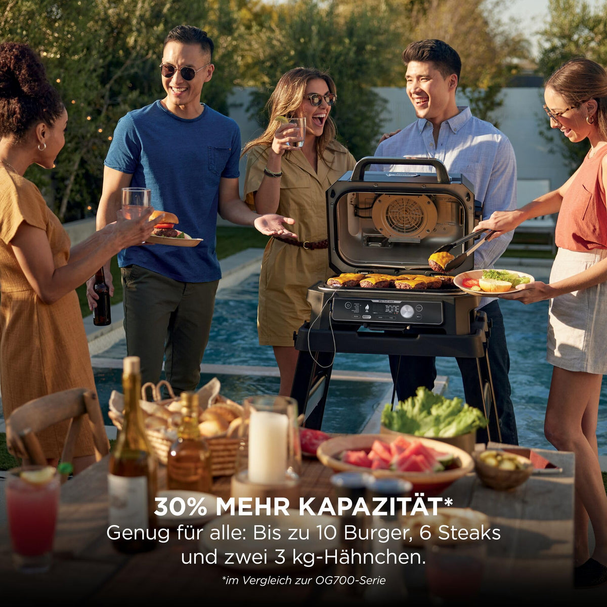 Ninja Woodfire Pro Connect XL Grătar Electric BBQ Smoker, Control prin aplicație - OG901EUAMZ