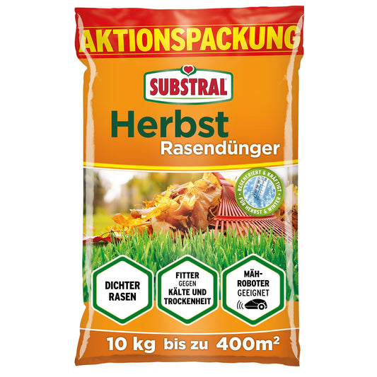 Substral Autumn Lawn Fertilizer 10kg for 400m² potassium-rich for winter - 87713P