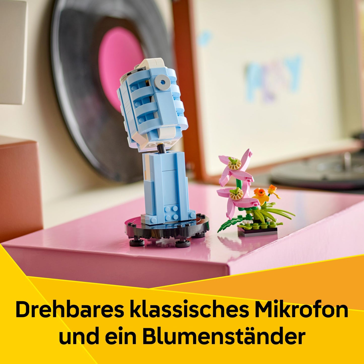 LEGO Creator 31172 3-in-1 record player with flowers, building toy - converts into a radio model or microphone - music toy for 8+ year old girls and boys - creative gift idea