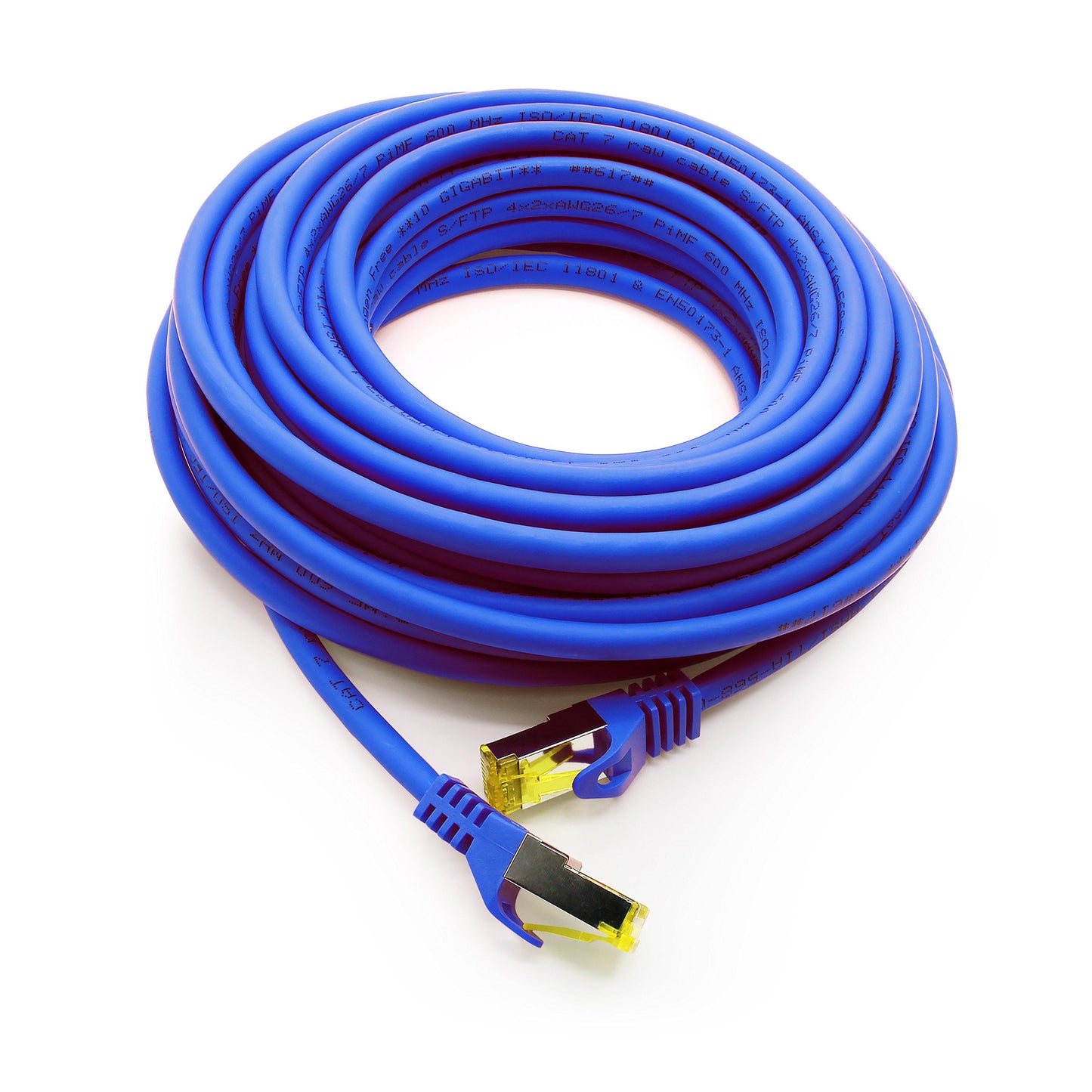 1aTTack.de Cat.7 network cable 7.5 m blue pack of 5 Cat7 Ethernet cable network LAN cable raw cable 10 Gb s SFTP PIMF LSZH set patch cable with Rj 45 plug Cat.6a - 4251073616209