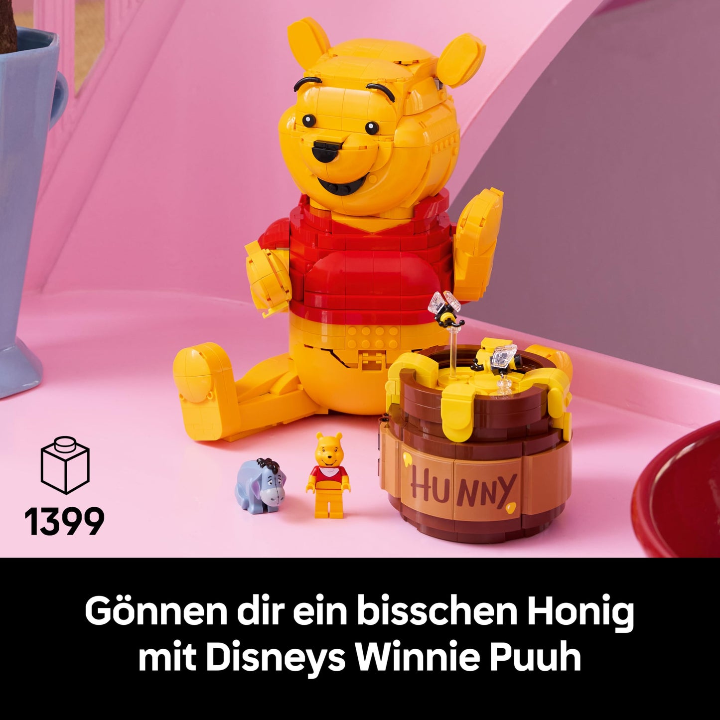 LEGO | Disney Winnie the Pooh - model building for adults to display - with honey pot, collector's minifigure & Eeyore figure - DIY nostalgic gift idea for fans - 43300