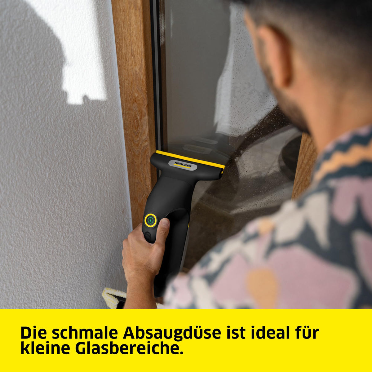 KÄRCHER Battery Window Vacuum WV 3 Comfort Precision+ Black, battery life: 35 min., XXL dirty water tank: 200 ml, 2 suction nozzles, adjustable spray bottle with microfiber cleaning pad. - 1.633-698.0