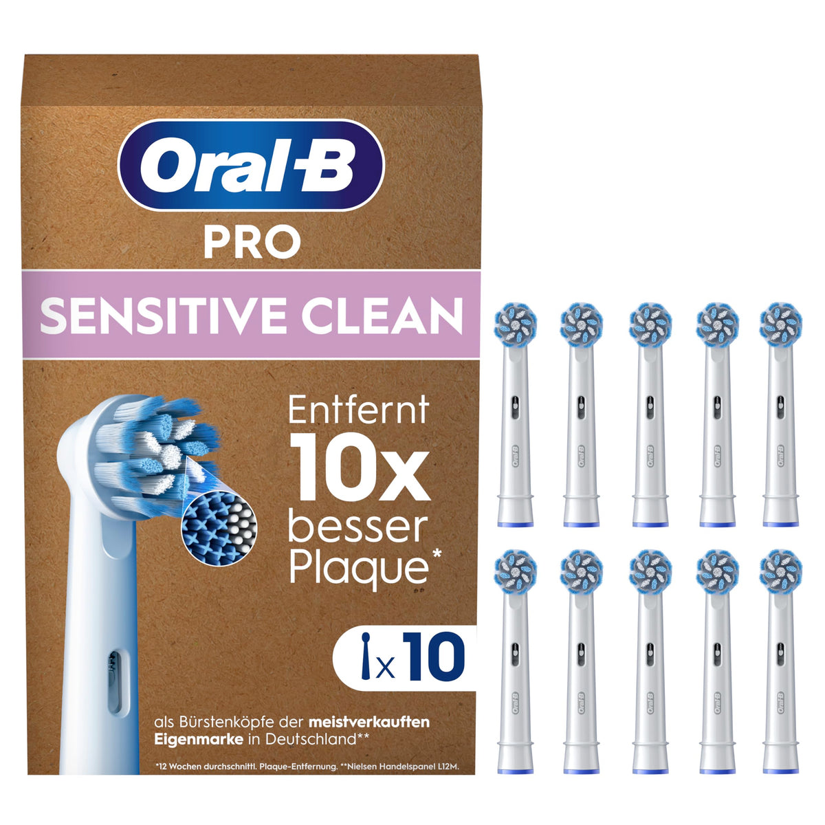 Oral-B perii de schimb PRO Sensitive Clean, Alb, 10 bucăți - 8006540862094