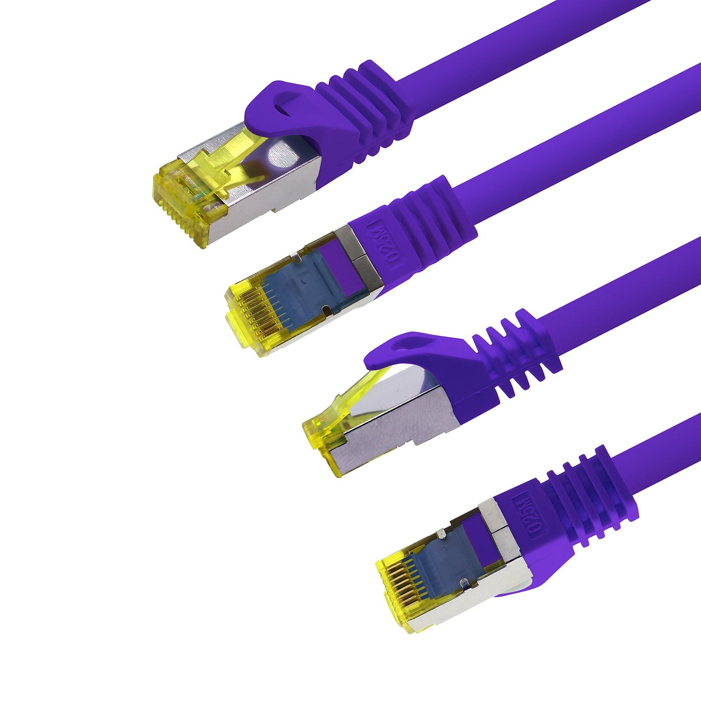 1aTTack.de Cat.7 network cable 1m purple pack of 10 Cat7 Ethernet cable network LAN cable raw cable 10 Gb s SFTP PIMF LSZH set patch cable with Rj 45 plug Cat.6a - 4251073616766