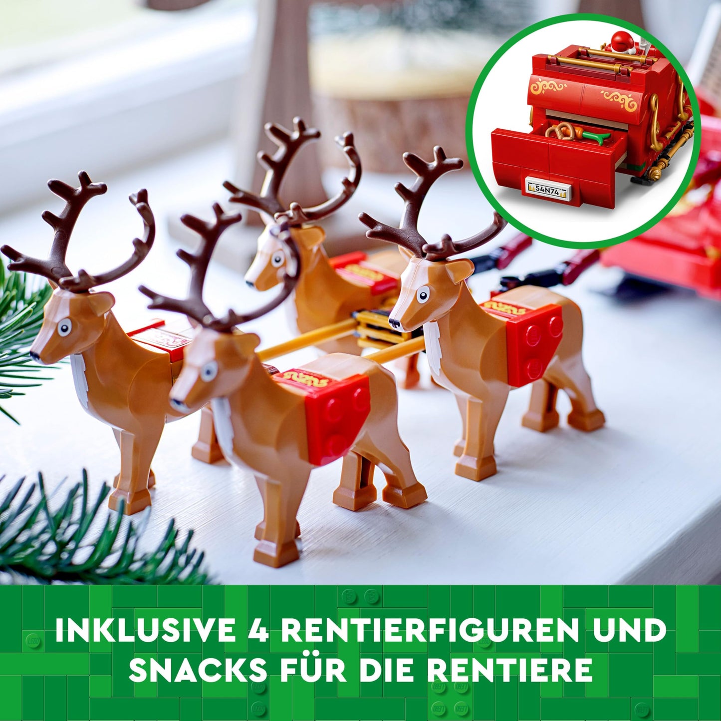 LEGO Santa's Sleigh - Toy for children aged 9 and up with minifigure, reindeer, guitar, teddy bear and skis - Christmas gift for boys and girls - 40499