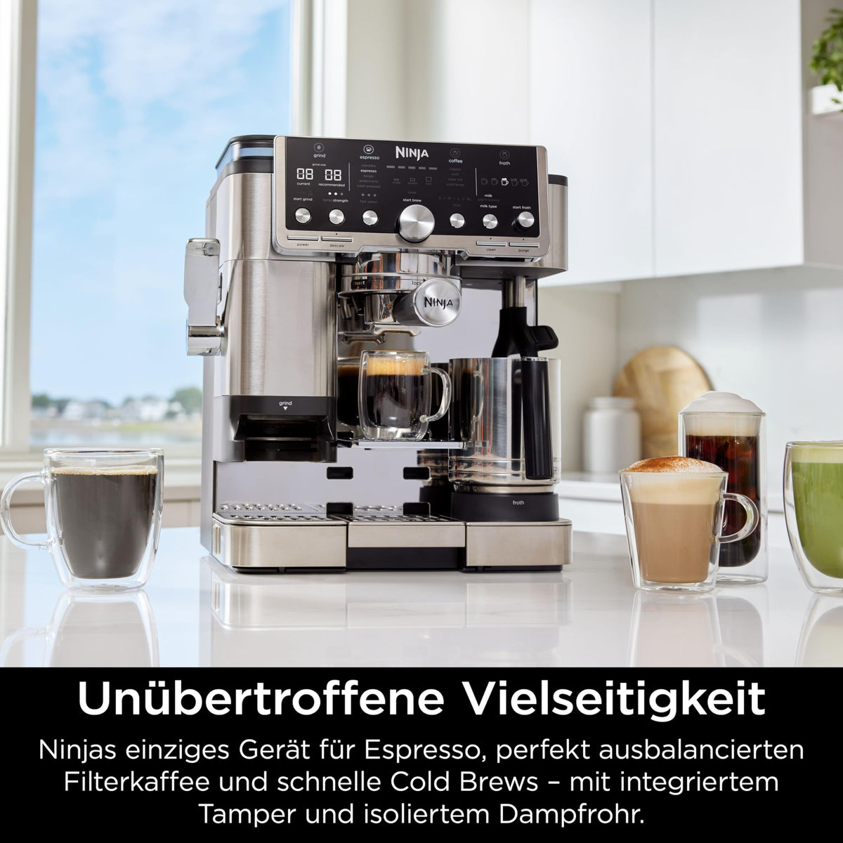 Ninja Luxe Pro 3-in-1-Masina de cafea, Argintiu, ES701EU, utilizare ușoară