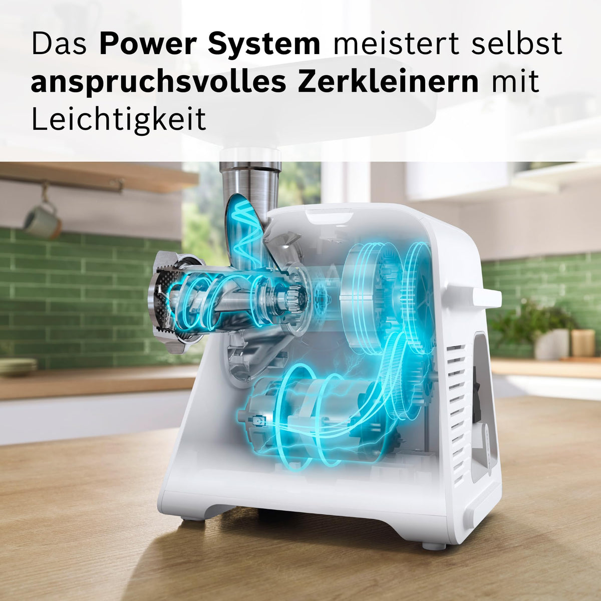 Bosch MultiPower Series 6 Meat Grinder MFWS607W, 2 grinding discs (4.5 and 8 mm), stainless steel, dishwasher safe, kebbe and sausage attachment, motor block power 2,100 W, white