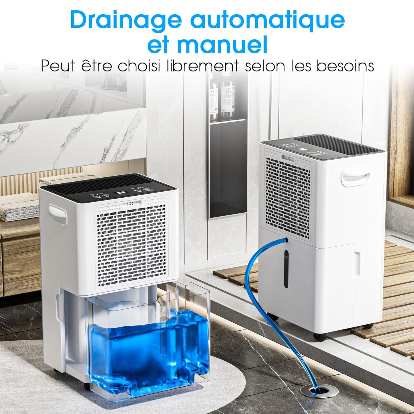 OKYUK Electric Dehumidifier 20L with Digital Humidity Display, 36dB Quiet 40m², with Automatic Switch-Off, for Motorhome, Bathroom, Basement, 1 Year Exchange/10 Year Warranty (20L White) - PD20R-06EE