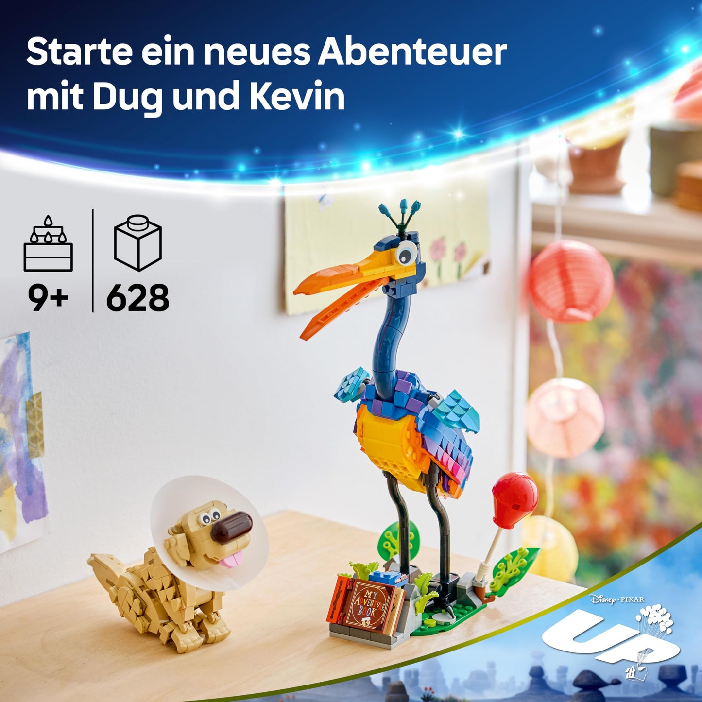 LEGO ǀ Disney and Pixar Kevin and Dug - toy golden retriever dog & exotic bird - DIY decoration for the children's room - birthday gift for girls aged 9 and up & fans of the film Above - 43290
