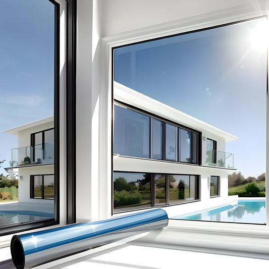 MARAPON mirror film window privacy screen silver 0.90x4 m window film opaque from the outside during the day sun protection film window inside UV protection static cling heat protection heat protection interior installation - M9040-MS