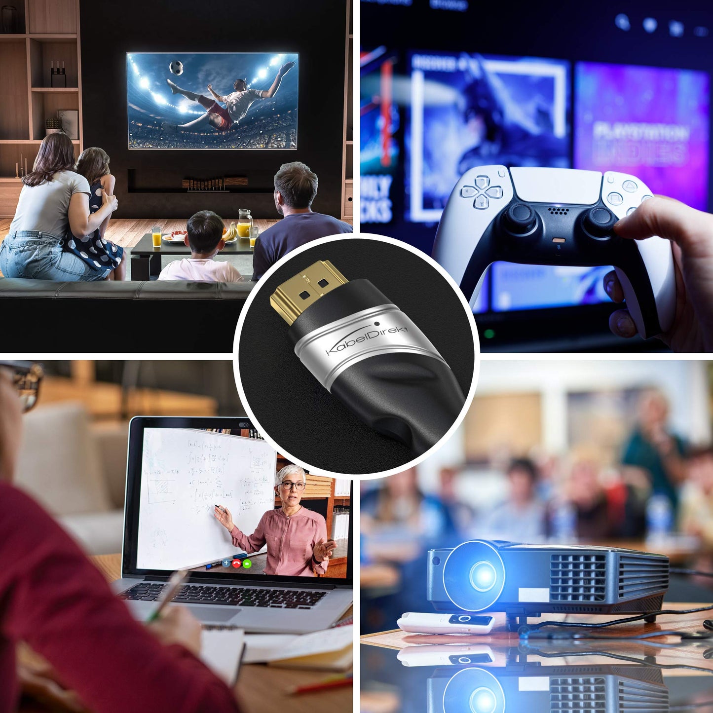 KabelDirekt – 10K & 8K HDMI 2.1b – 5m – certified, black-silver - 1387