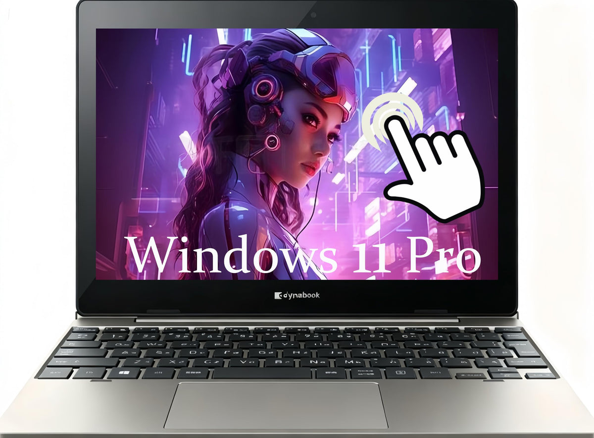 Laptop Toshiba Dynabook K50 2-in-1 cu touchscreen, ecran de 10.1" (1280x800), Intel Celeron N4020, 4 Go de RAM, 64 Go SSD, subțire și ușor, cameră web, Windows 11 Pro (Recondiționat) - TOSHIBA