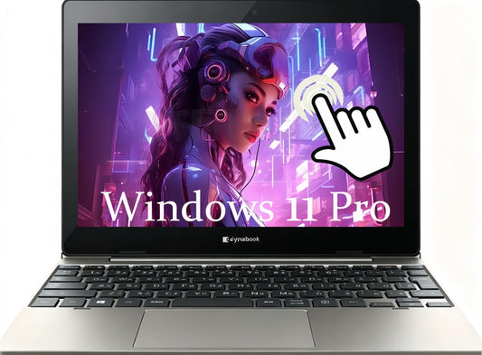 Laptop Toshiba Dynabook K50 2-in-1 cu touchscreen, ecran de 10.1" (1280x800), Intel Celeron N4020, 4 Go de RAM, 64 Go SSD, subțire și ușor, cameră web, Windows 11 Pro (Recondiționat) - TOSHIBA