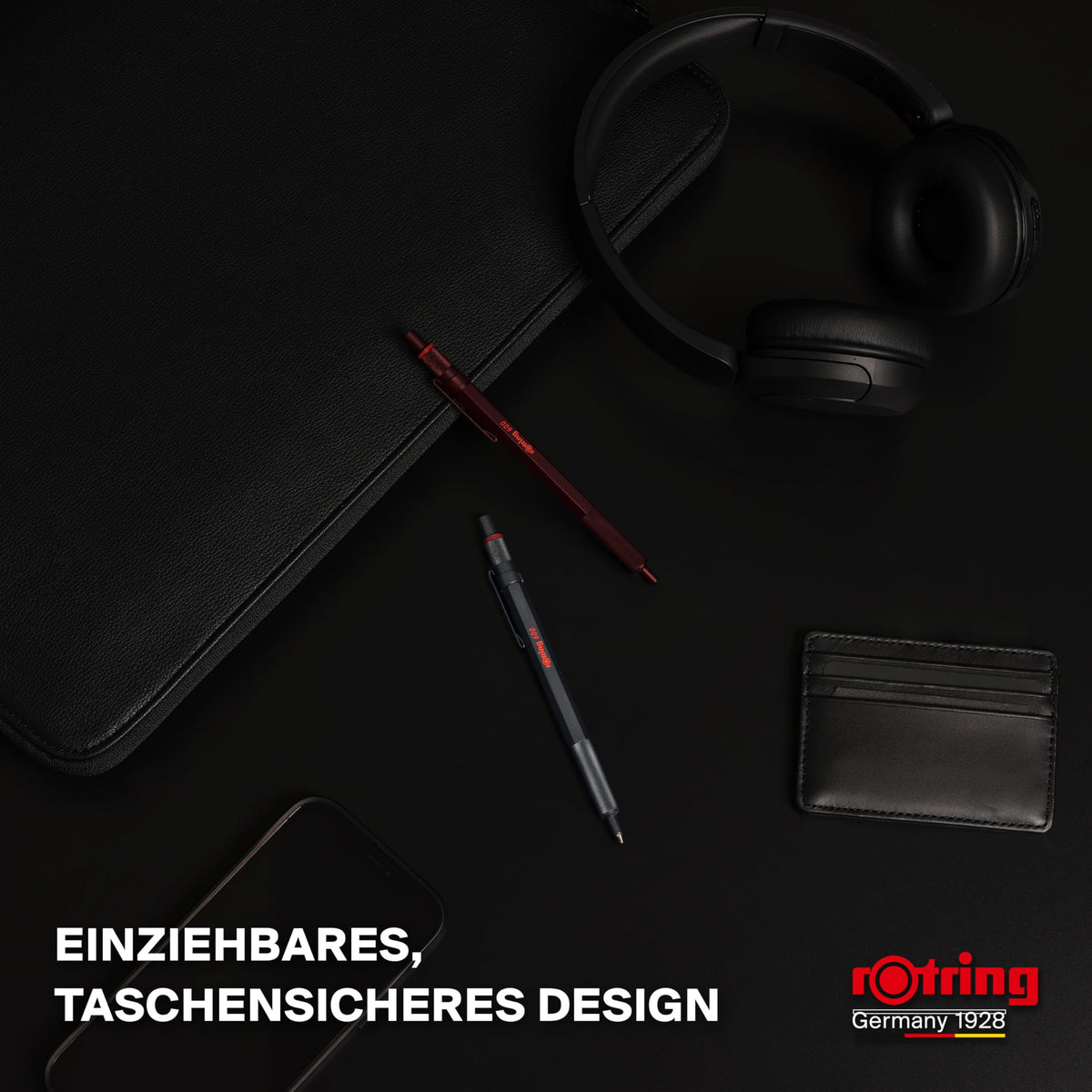 rOtring 600 Ballpoint Pen | Medium Tip | Black Ink | Full Metal Body | Chocolate Brown | Non-slip, knurled grip zone and hexagonal barrel | Refillable - SAP_2204407