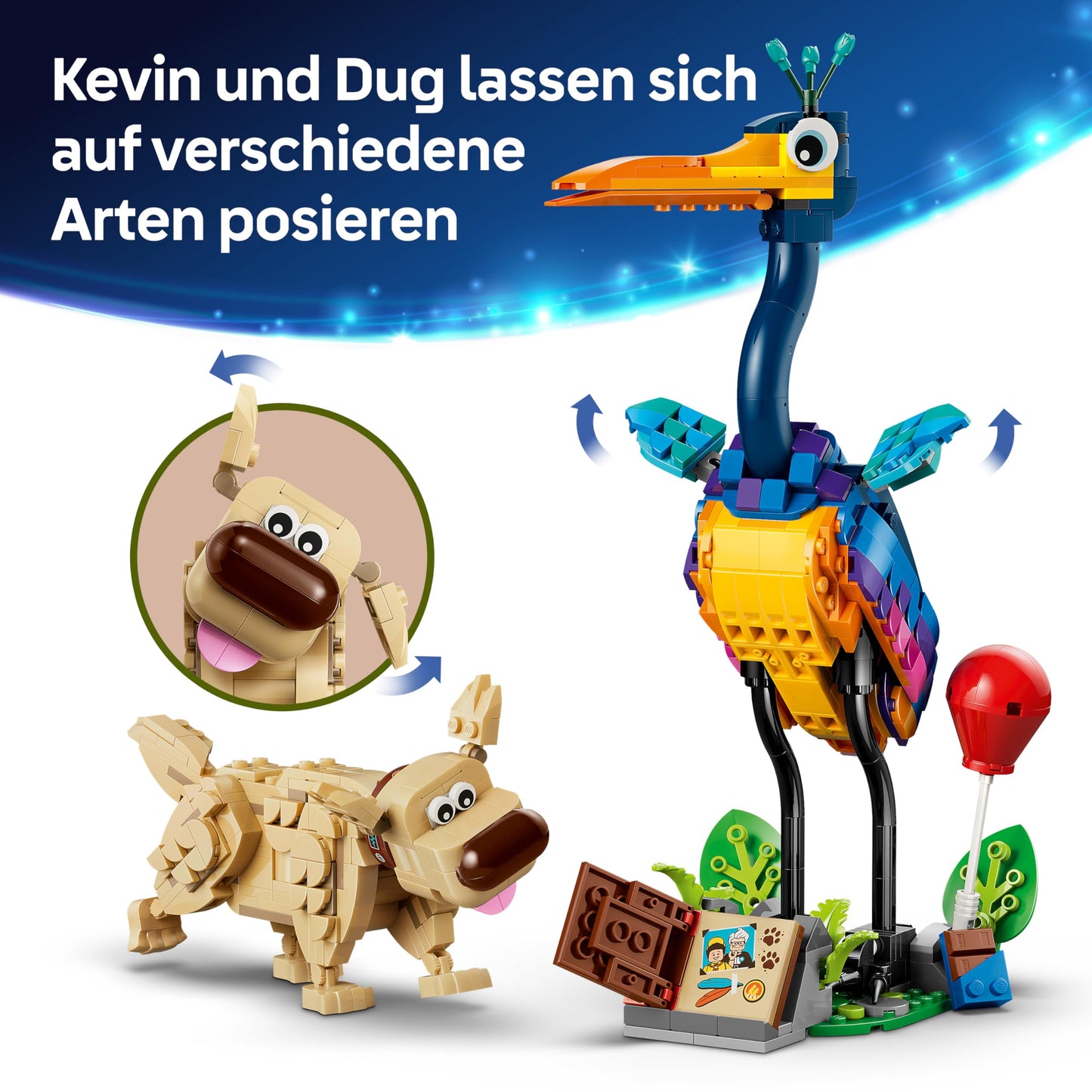 LEGO ǀ Disney and Pixar Kevin and Dug - toy golden retriever dog & exotic bird - DIY decoration for the children's room - birthday gift for girls aged 9 and up & fans of the film Above - 43290
