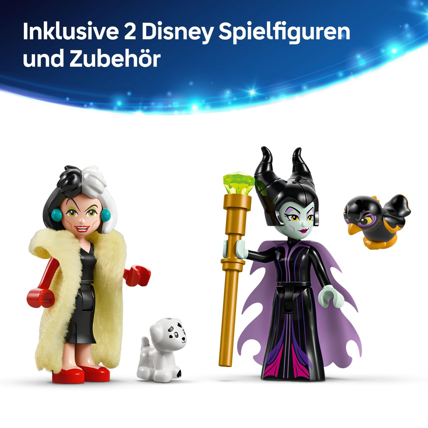 LEGO ǀ Disney Villains The Clothes of Maleficent and Cruella De Vil - Toys for Boys and Girls from 9 Years - Includes 2 Mini Dolls & 2 Animal Figures - Birthday Gift for Fans 43262