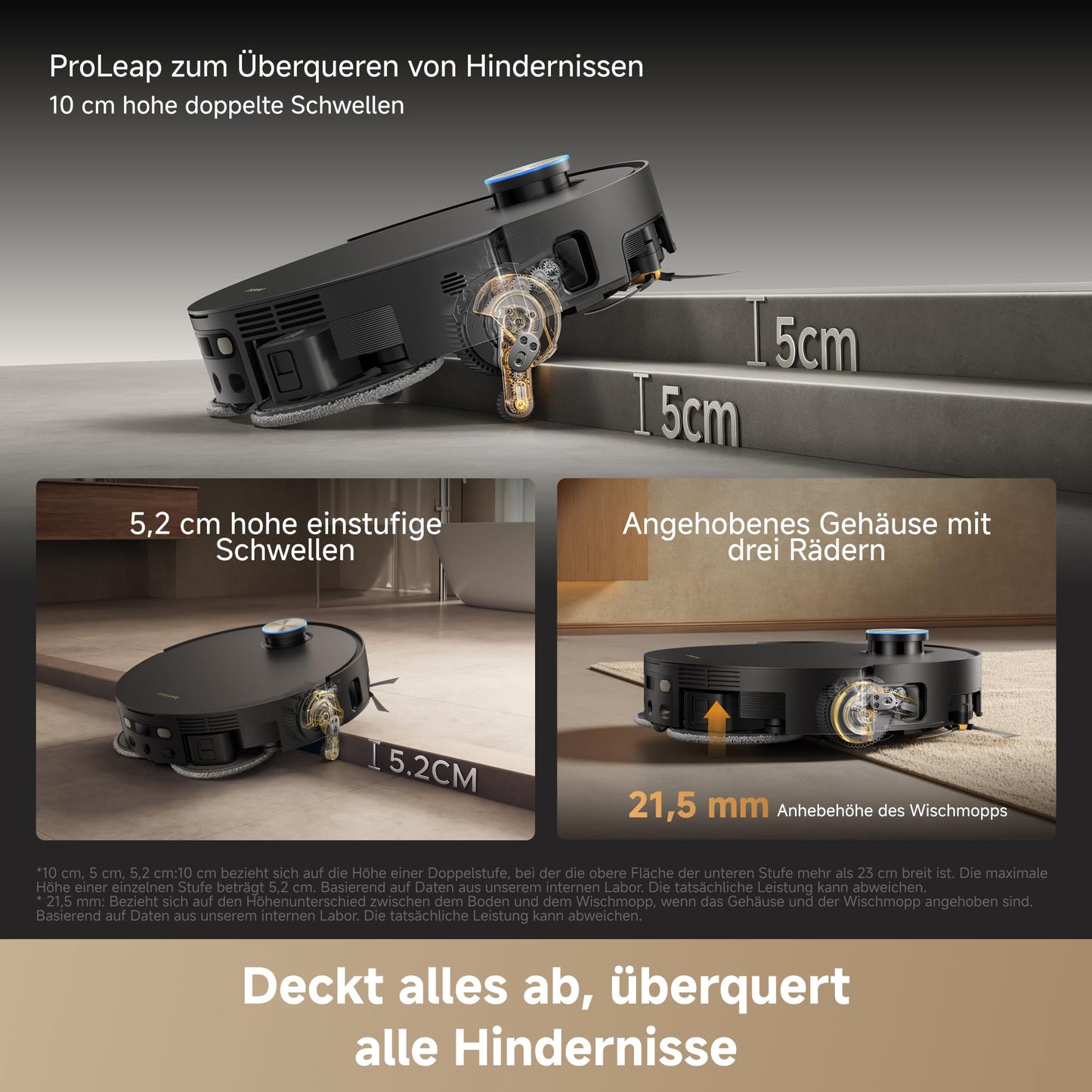 dreame X60 Pro Ultra Complete vacuum robot with wiping function, 42,000 Pa, Dual UltraExtend Arm, two AI cameras, obstacle crossing. (10 cm), auto-drain, mop self-cleaning (100 °C) - RLX96DE