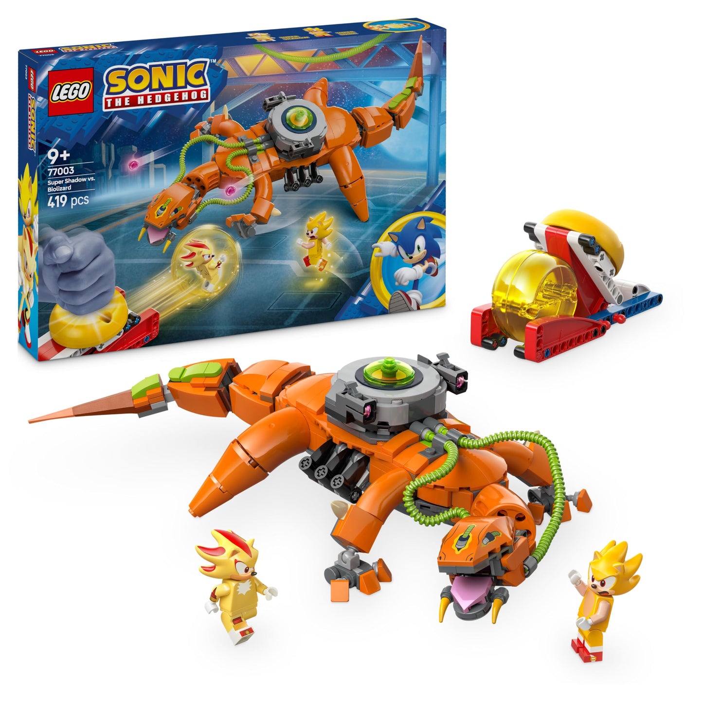 LEGO Sonic the Hedgehog Super Shadow vs. Biolizard, gamer toy, gift for boys and girls, collectible playset for children and video game fans, with figures of the characters 77003
