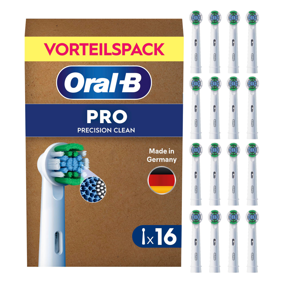 Oral-B Replacement Brush Heads PRO Precision Clean, White, 16 Pieces - 8006530035743