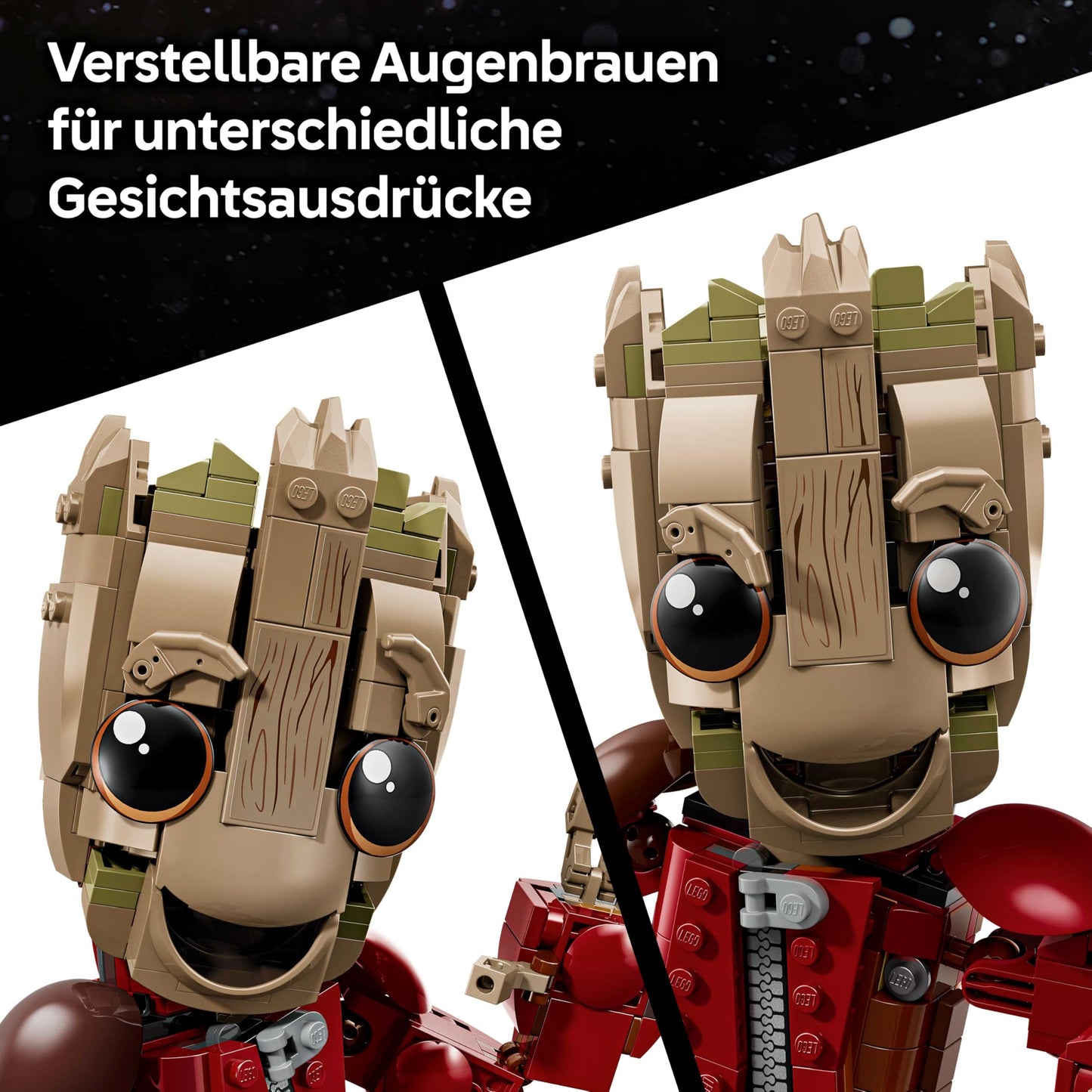 LEGO | Groot in Ravager outfit - superhero toy with buildable figure for role play - children's construction toy - creative gift for boys aged 10 and over, girls and film fans - 76341