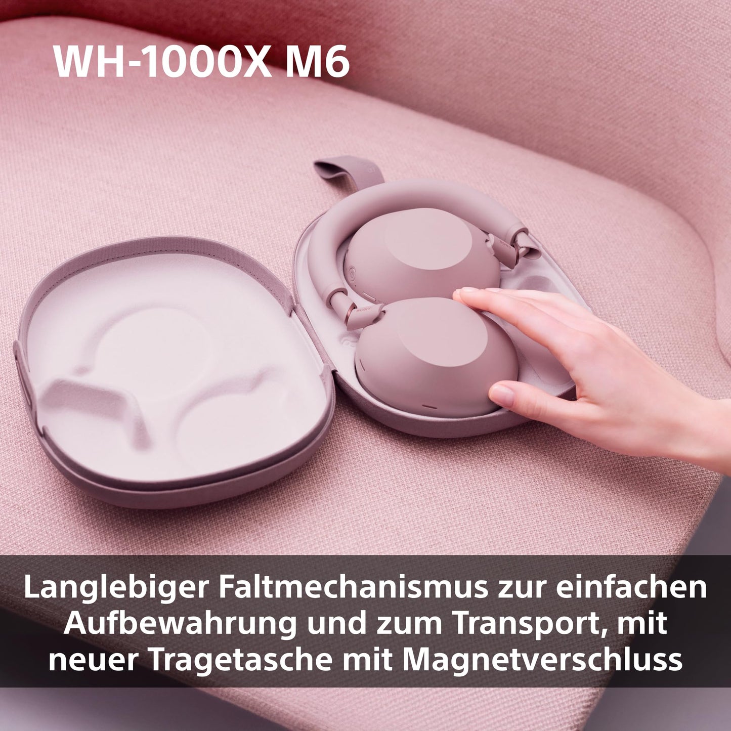 Sony WH-1000XM6 Flagship Wireless Noise Canceling Headphones, Signature Hi-Res Sound, Bluetooth Over-Ear Headphones, Foldable Design, Magnetic Carrying Case, 30 Hour Battery Life NC An- Sand Pink - WH1000XM6P.CE7