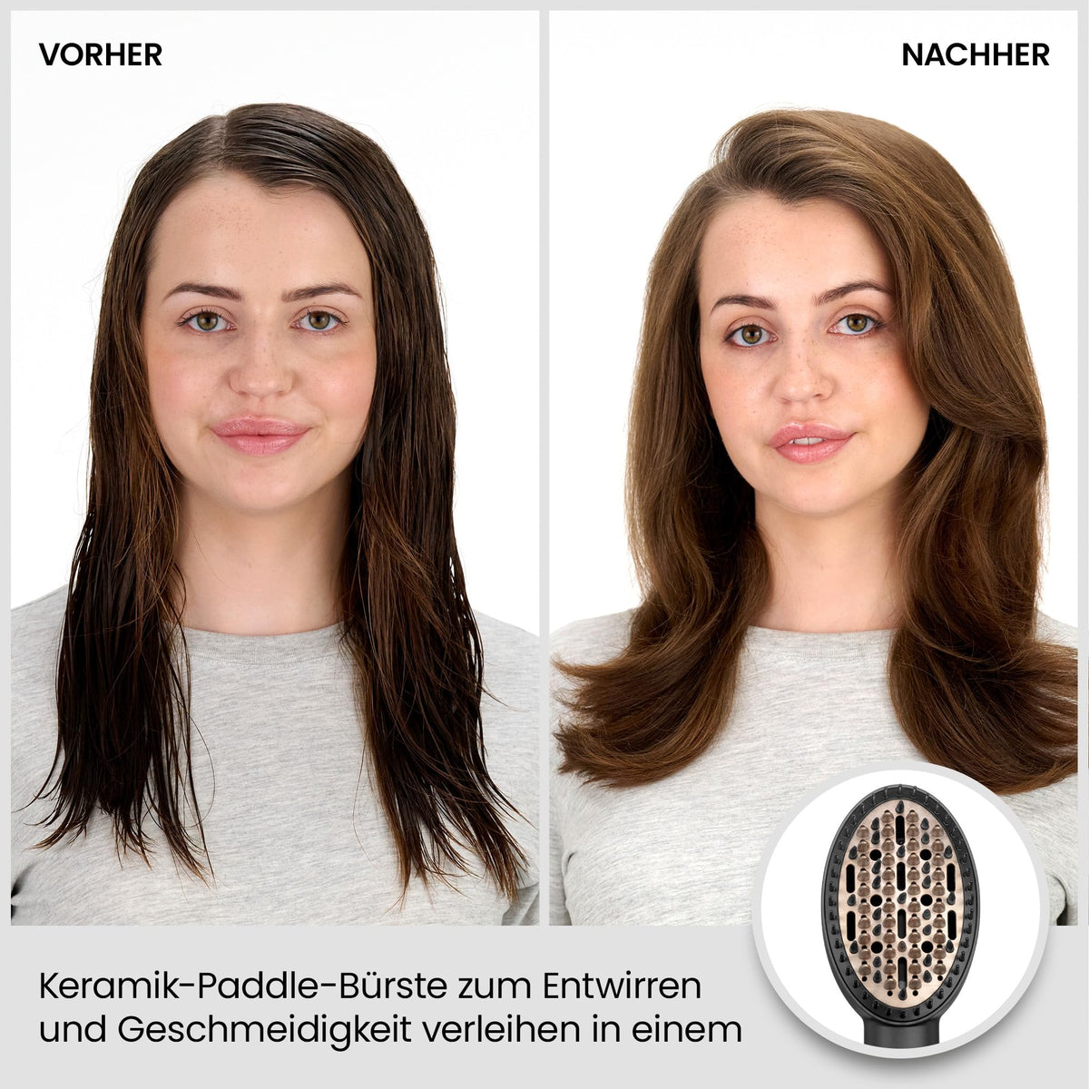 BaByliss Big Hair Luxe Perie rotativă cu aer cald, perie de uscare cu 4 accesorii pentru îndreptare, periere și volum, perie de uscare luxoasă pentru strălucire și netezire, câștigătoare a testelor, AS970E