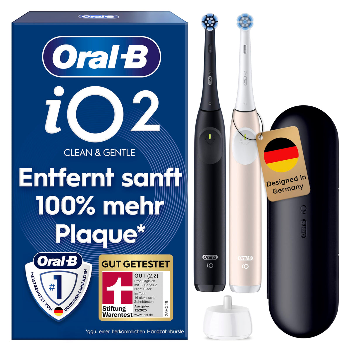 Periuță de dinți electrică Oral-B iO Series 2, pachet dublu, Negru/Roz - 8006530016704