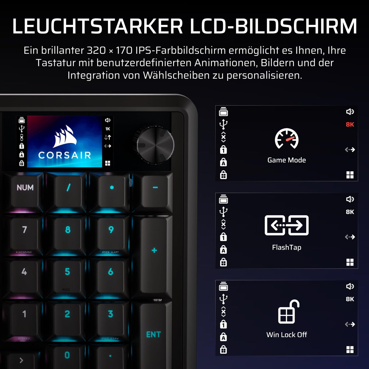 Corsair Vanguard PRO 96 Wired Gaming Keyboard - Black - CH-91E911G-DE