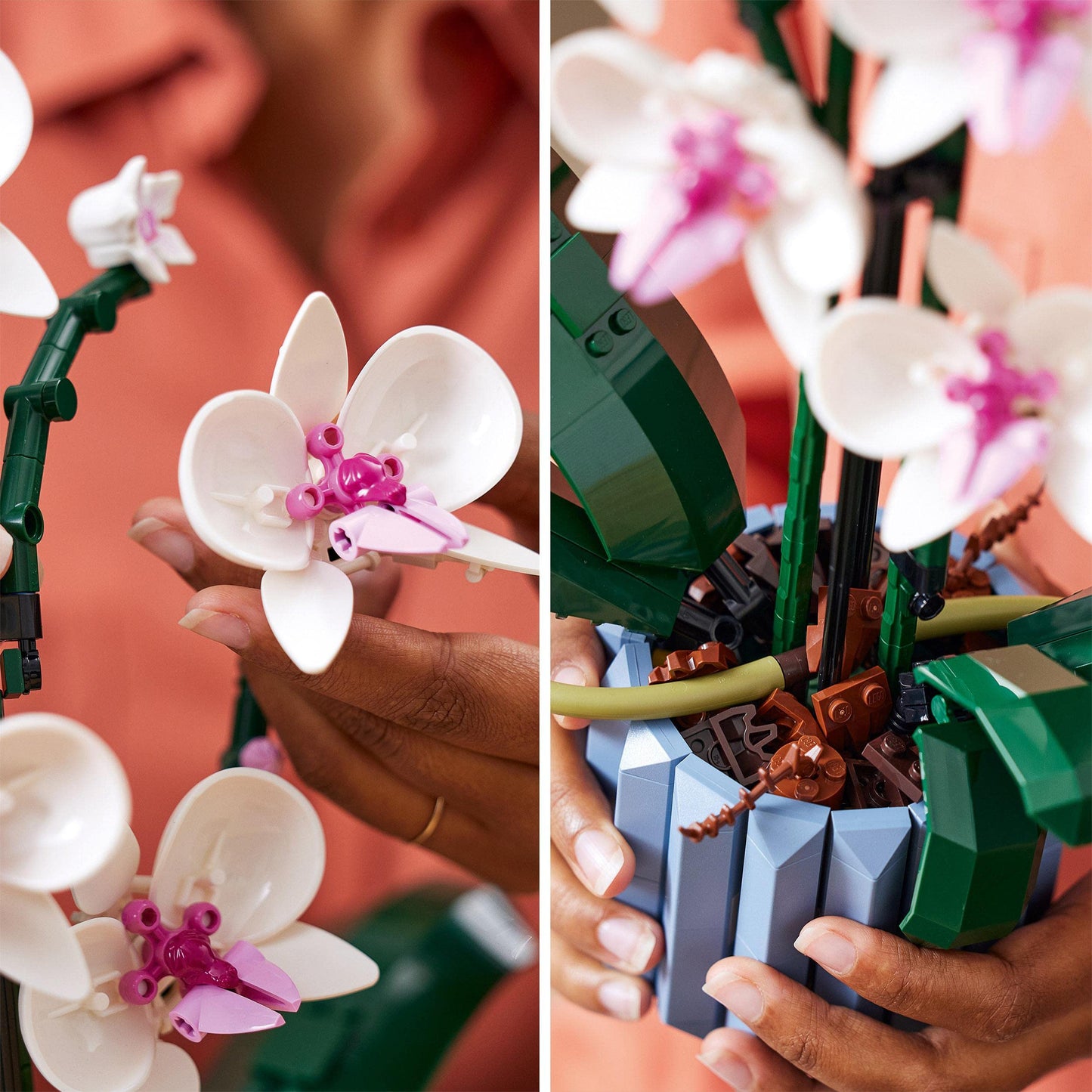 LEGO Botanicals Orchid - Artificial Plants Set with White and Pink Flowers - Model Kit for Adults - Home and Room Decoration - Botany Collection - Gifts for Women and Men 10311