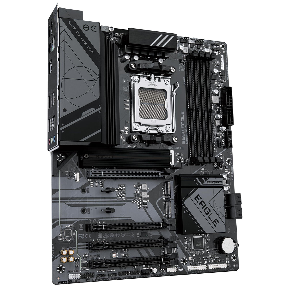 Placa de bază GIGABYTE B650 Eagle - Seria AMD Ryzen 9000, VRM cu 12+2+2 faze, până la 7600 MHz DDR5 (OC), 1xPCIe 5.0 + 2xPCIe 4.0 M.2, GbE LAN, USB 3.2 Gen 2