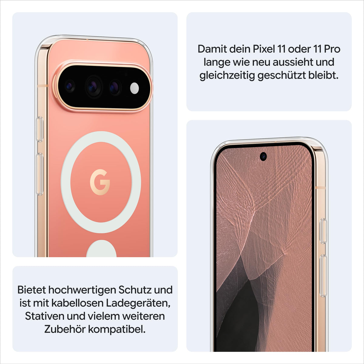 Google Clear Case cu Pixelsnap pentru Pixel 11 Pro – Transparent - GA11714-WW