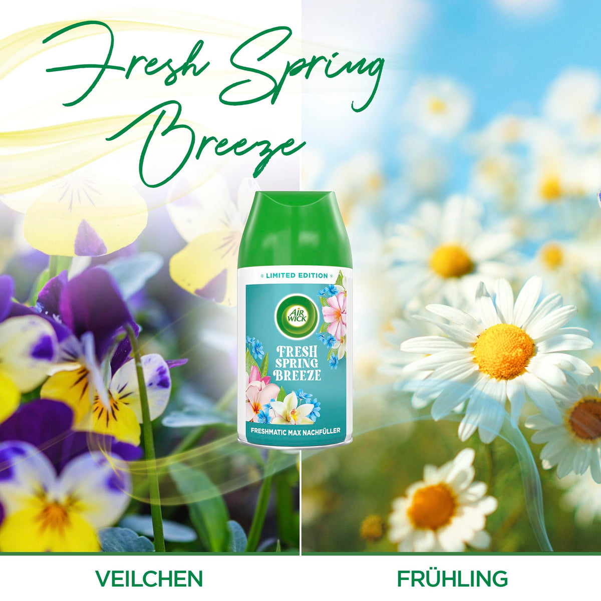 Air Wick Freshmatic Max Spray de cameră – Refill pentru Air Wick Freshmatic Max – Aromă: Fresh Spring Breeze – 6 x 250 ml refill - 3276004