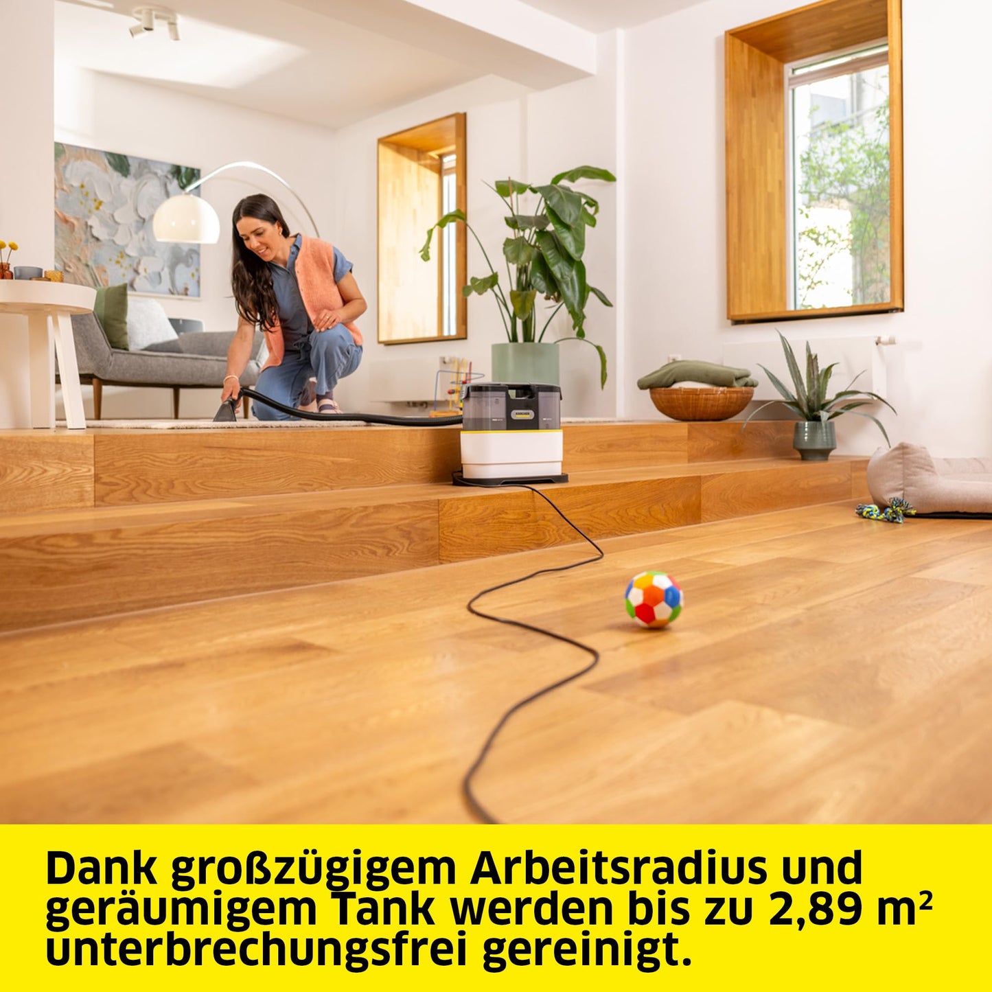 Kärcher vacuum cleaner SE 2 Spot Care, power consumption: 450 W, fresh water tank: 1.5 l, area: 2.89 m2, weight: 4.2 kg, spray suction hose, washing upholstery nozzle, stain nozzle and cleaner RM 519, white - 1.081-420.0