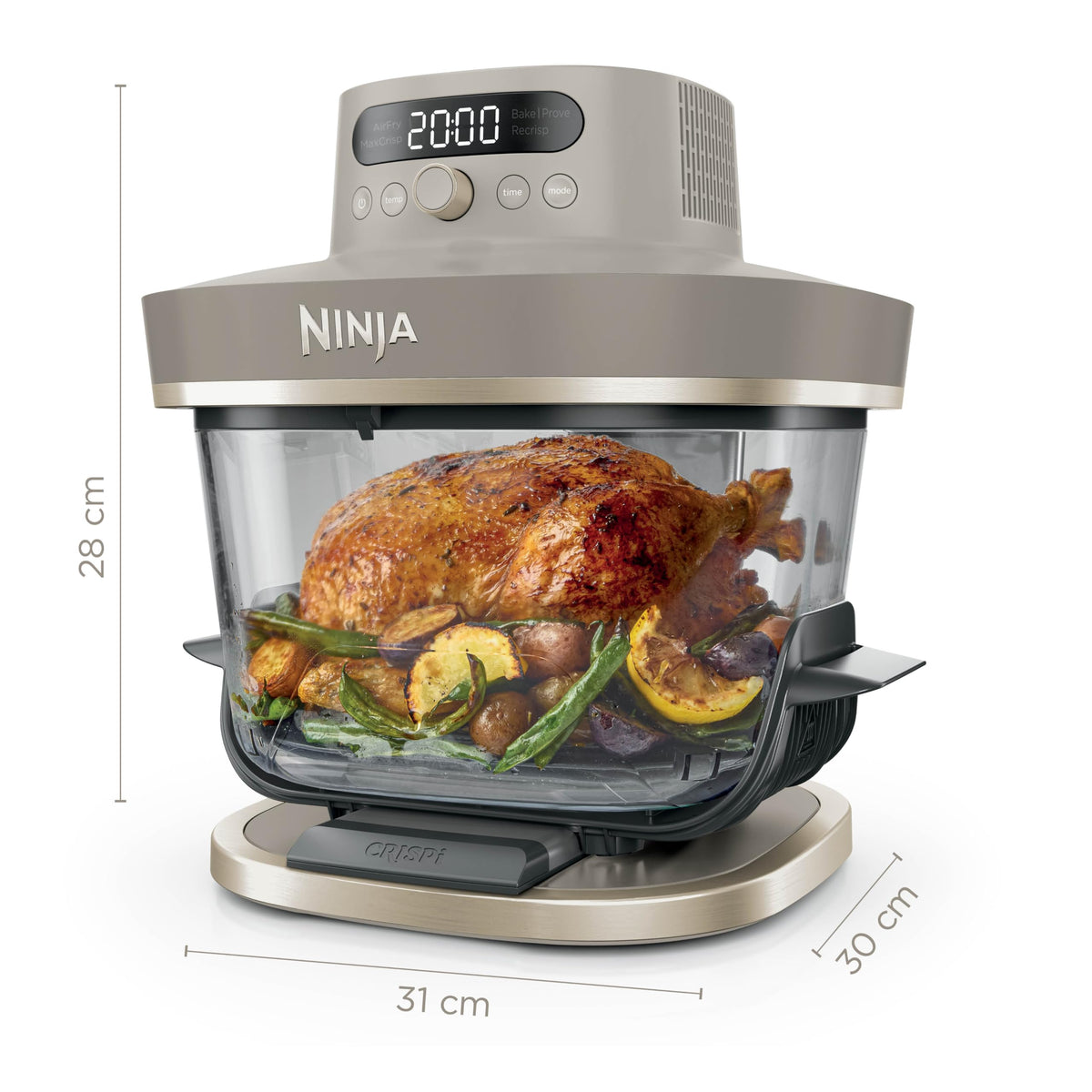 Ninja CRISPi PRO XL Glass Air Fryer, Stone Gold, AS090EUSD