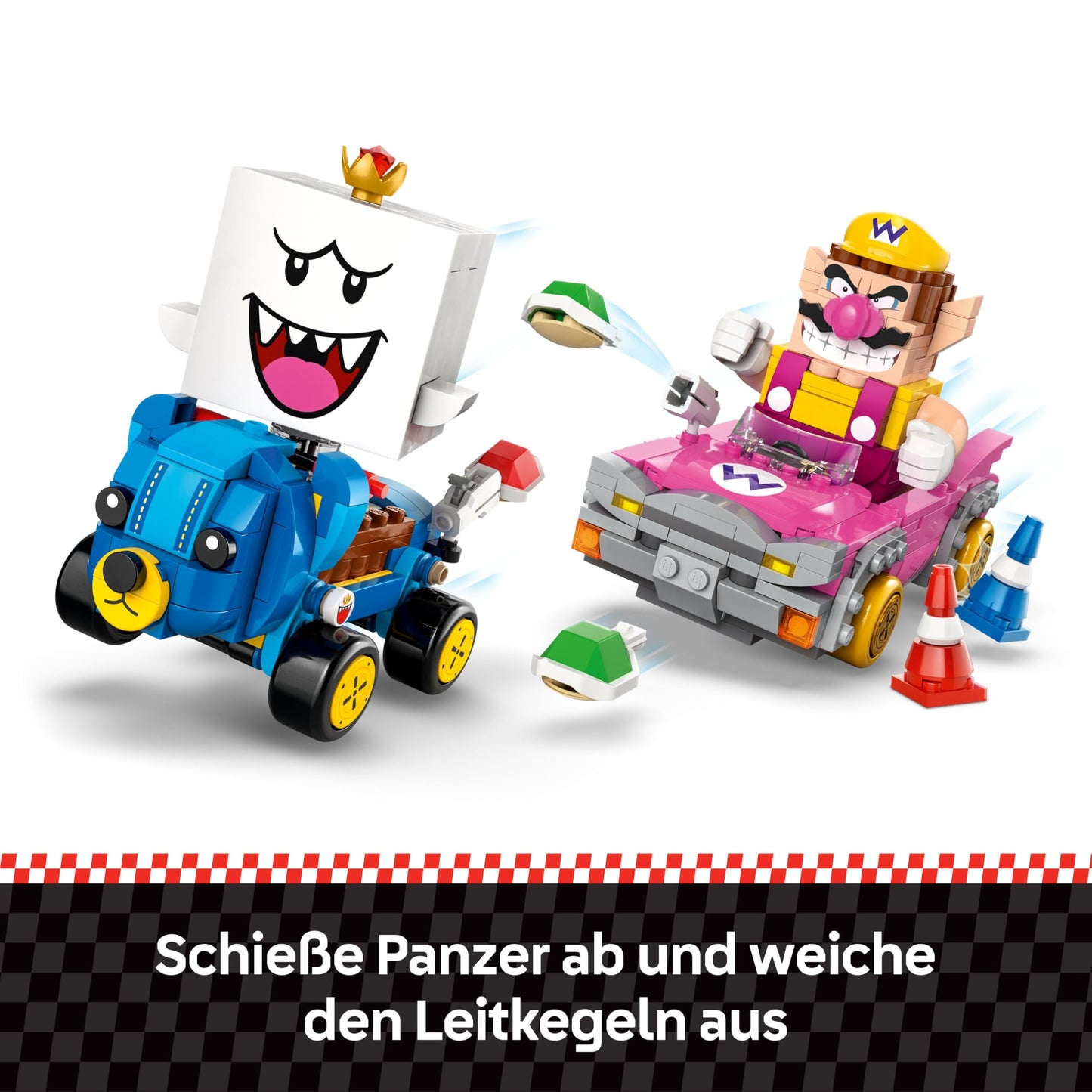 LEGO Super Mario: Mario Kart - Wario & King Buu Huu - Interactive toy with 2 cars and 2 figures for playing and displaying - Gaming gift for boys and girls aged 8 and up - 72038