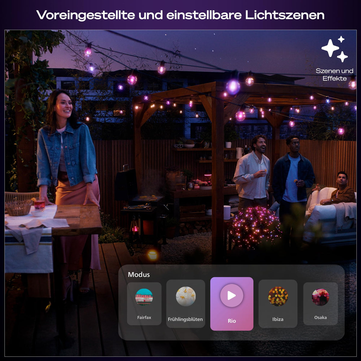 Philips Hue Festavia Globe Sârmă de lumini exterioare, 7m, 10 globuri de lampă - 929004581801