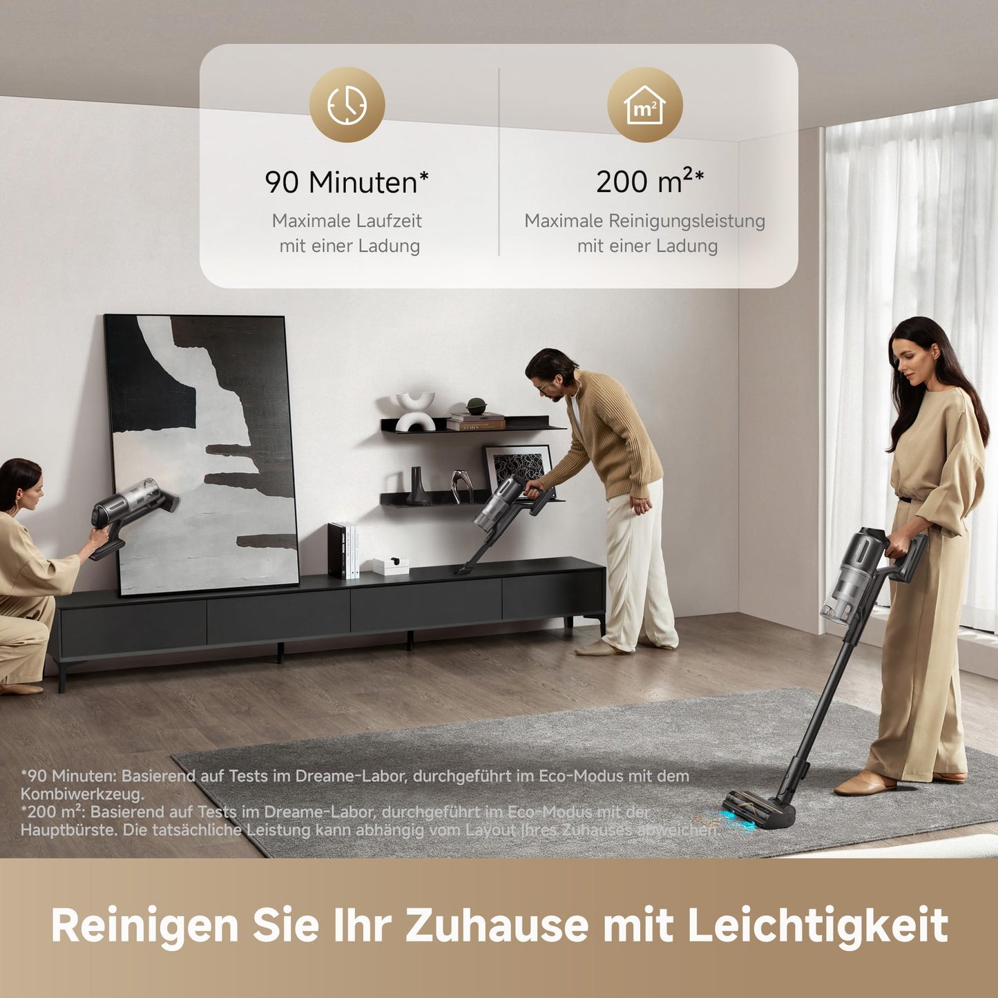 dreame Z10 cordless stick vacuum cleaner, 24,000PA / 210AW, 90min runtime, H14-HEPA, 99.99%, dust visibility tech, tangle-free for all floors, auto detection & suction power adjustment - VZV11A