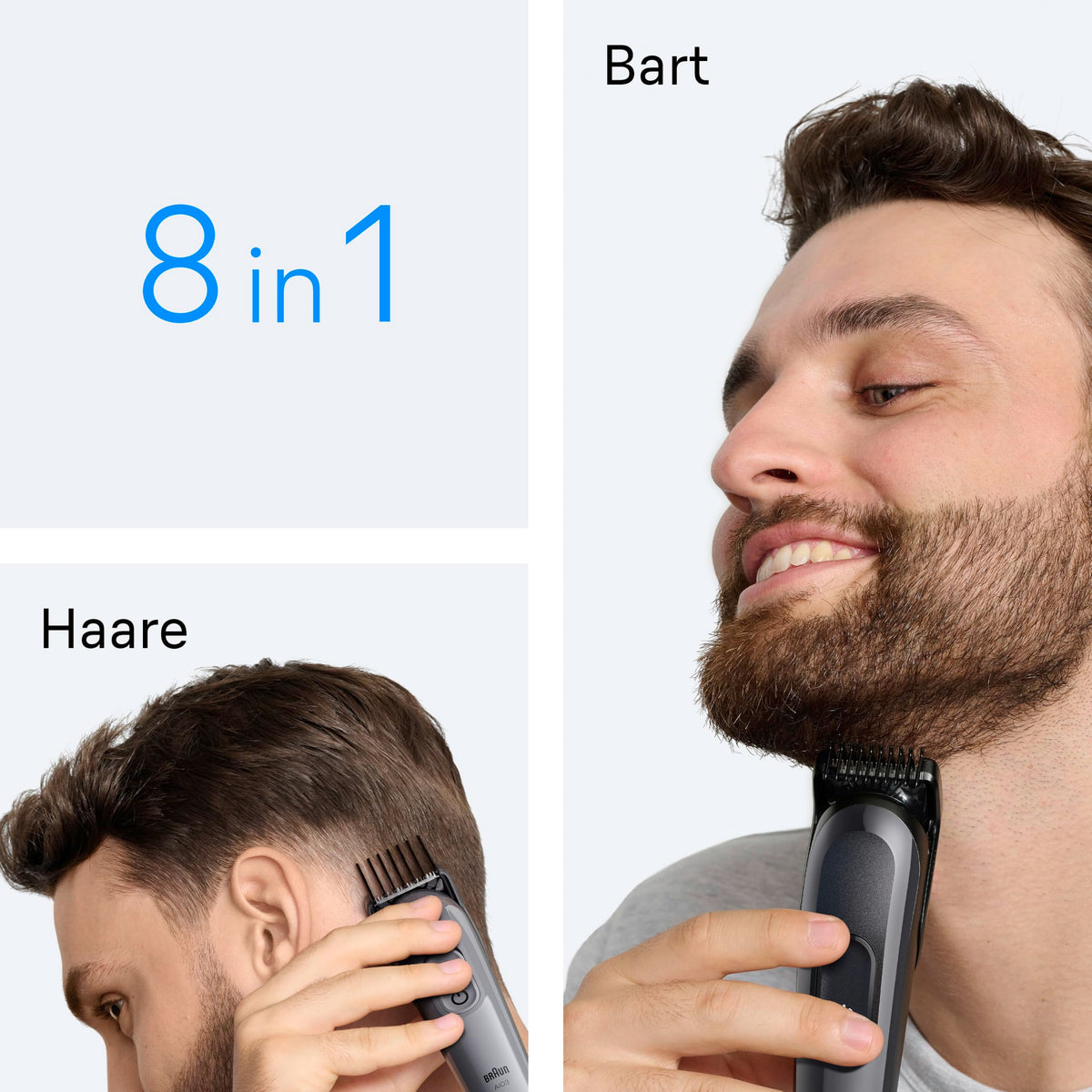 Braun All-in-One Series 3 Multigroom, 8-in-1 Trimmer, AIO3535g, Grau