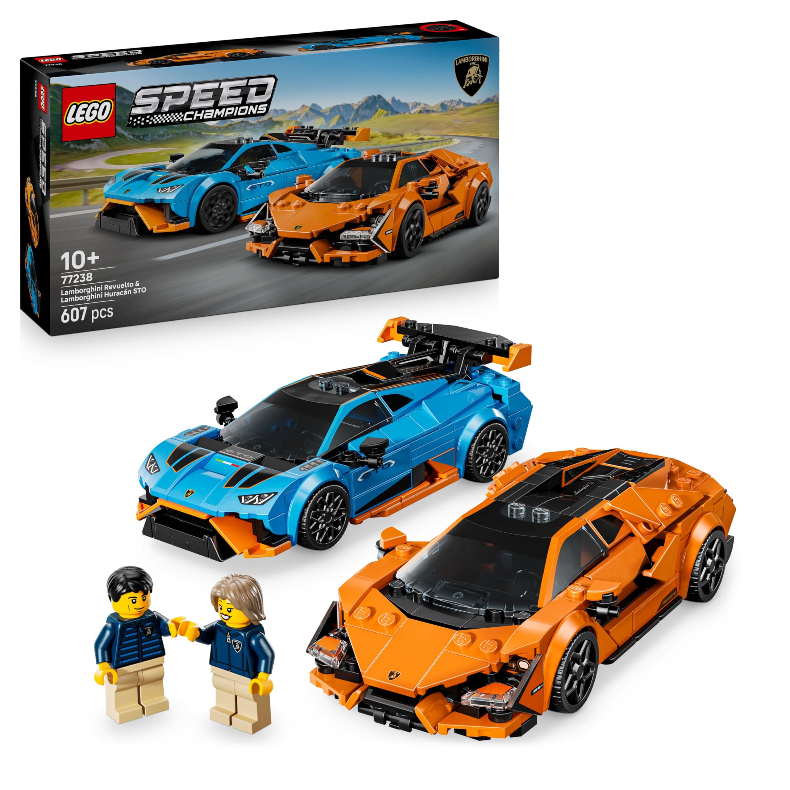 LEGO construction toys Speed Champions Lamborghini Revuelto and Huracán STO - 77238