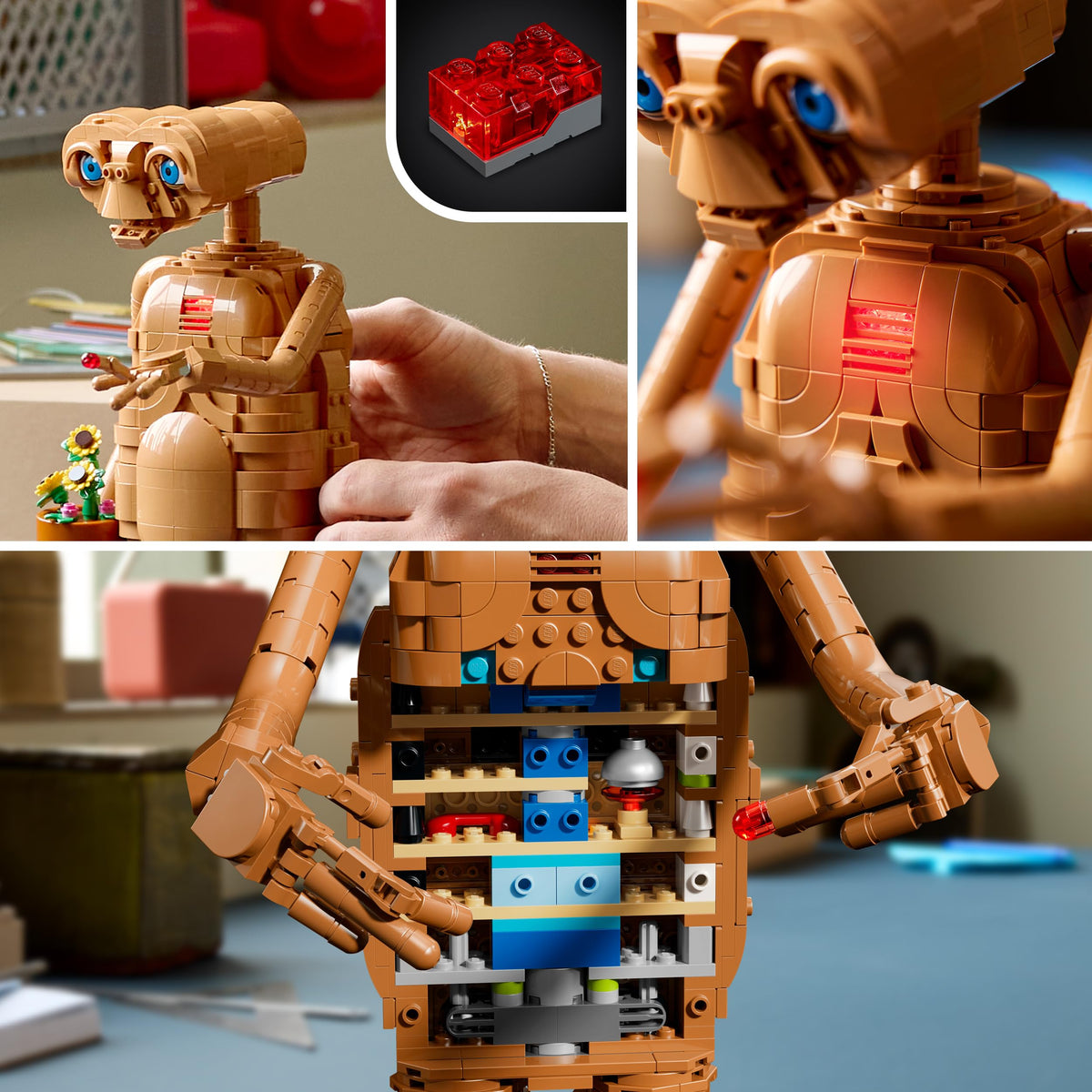LEGO Ideas E.T. the Extra-Terrestrial - model building for adults including alien figure, artificial potted plants and glowing stone - nostalgic gift for sci-fi film fans - 21370