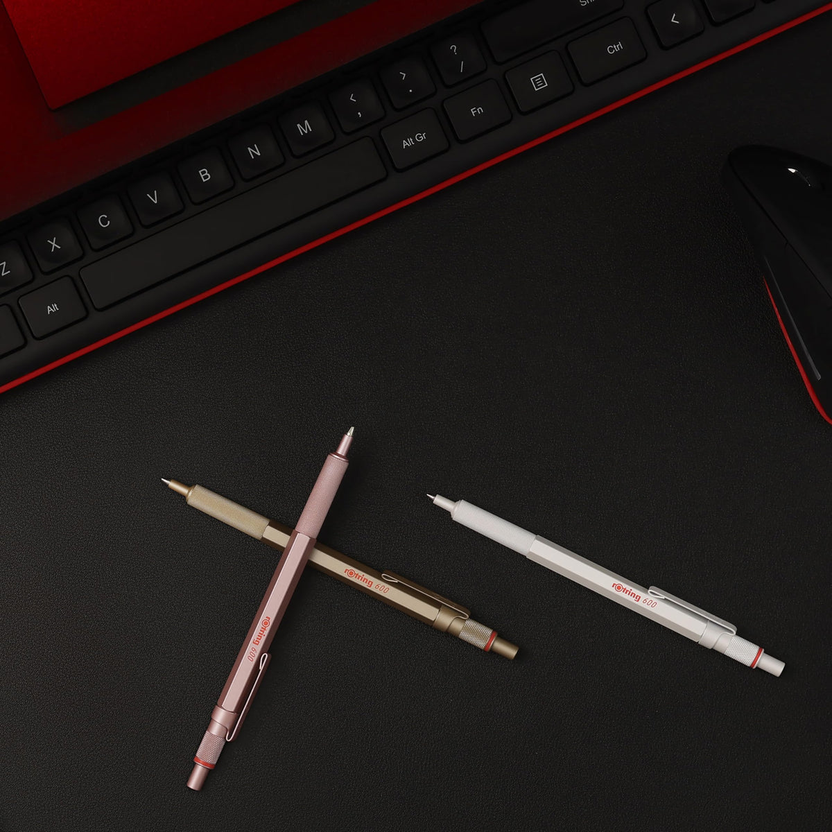 rOtring 600 Ballpoint Pen | Medium Tip | Black Ink | Pearl White Barrel | Refillable - 2183890