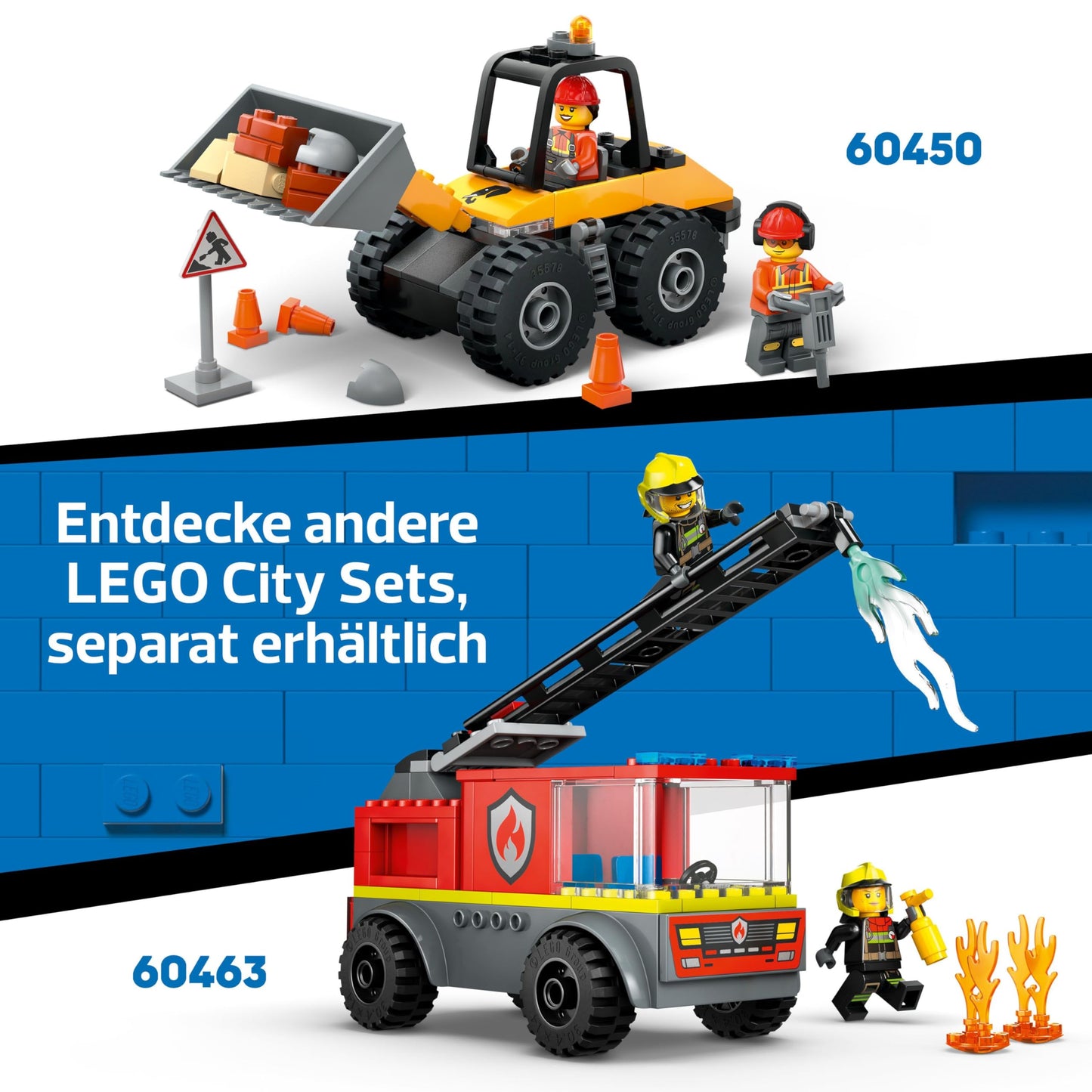 LEGO City Tractor with Trailer - Farm Toy with Tractor & Animal Figures - Montessori Playsets for Boys and Girls from 4 Years - Gift with 2 Minifigures 60461