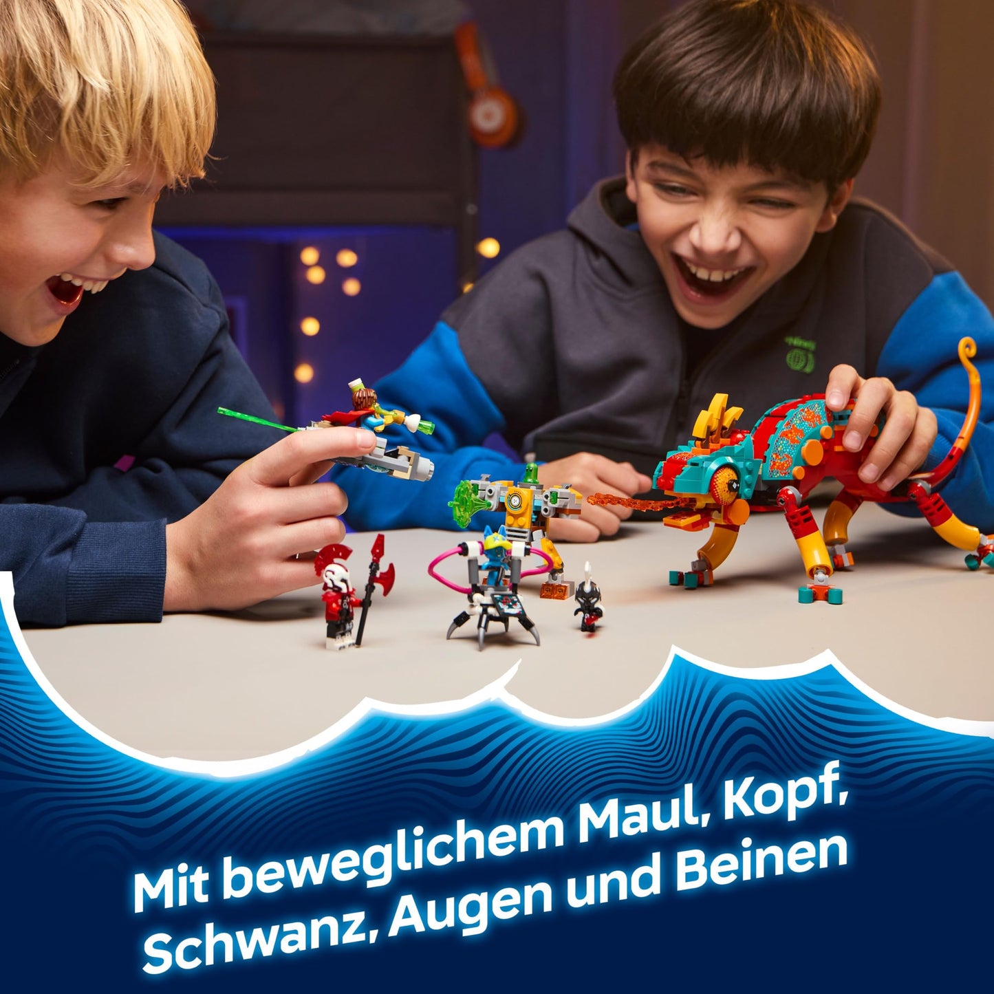 LEGO DREAMZzz Mateos Fire Chameleon - animal figure that transforms into a toy jet & mech or a guardian - building set for girls and boys aged 7 and up including 2 minifigures - gift 71492