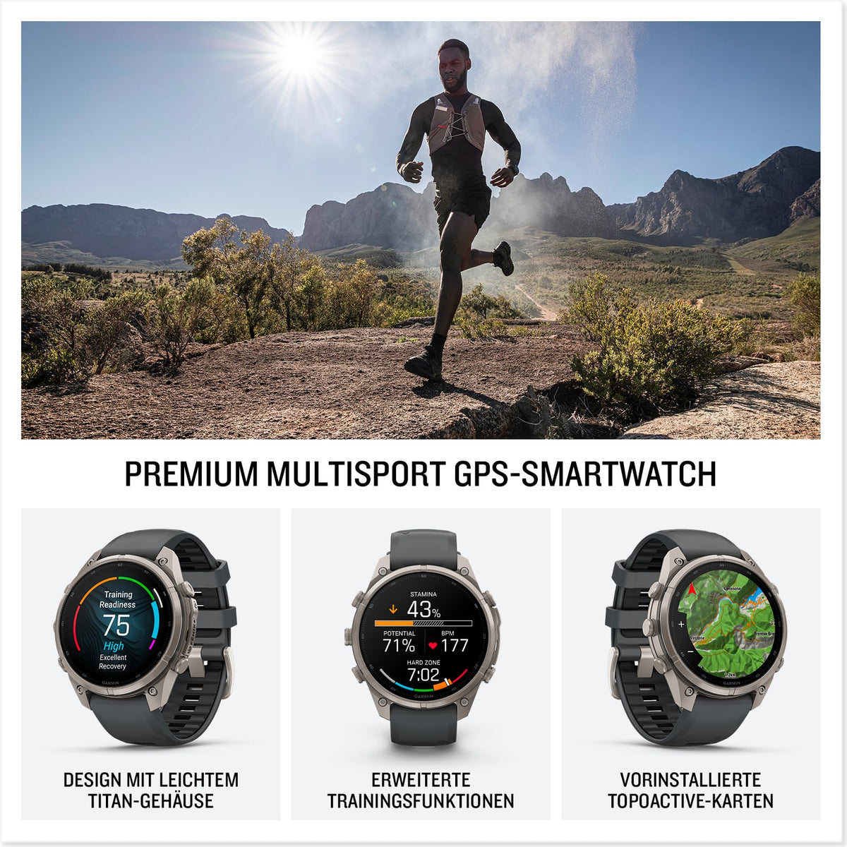 Garmin Fenix 9 Pro, 47 mm, GPS-Multisport-Smartwatch, Titan - 010-04336-26