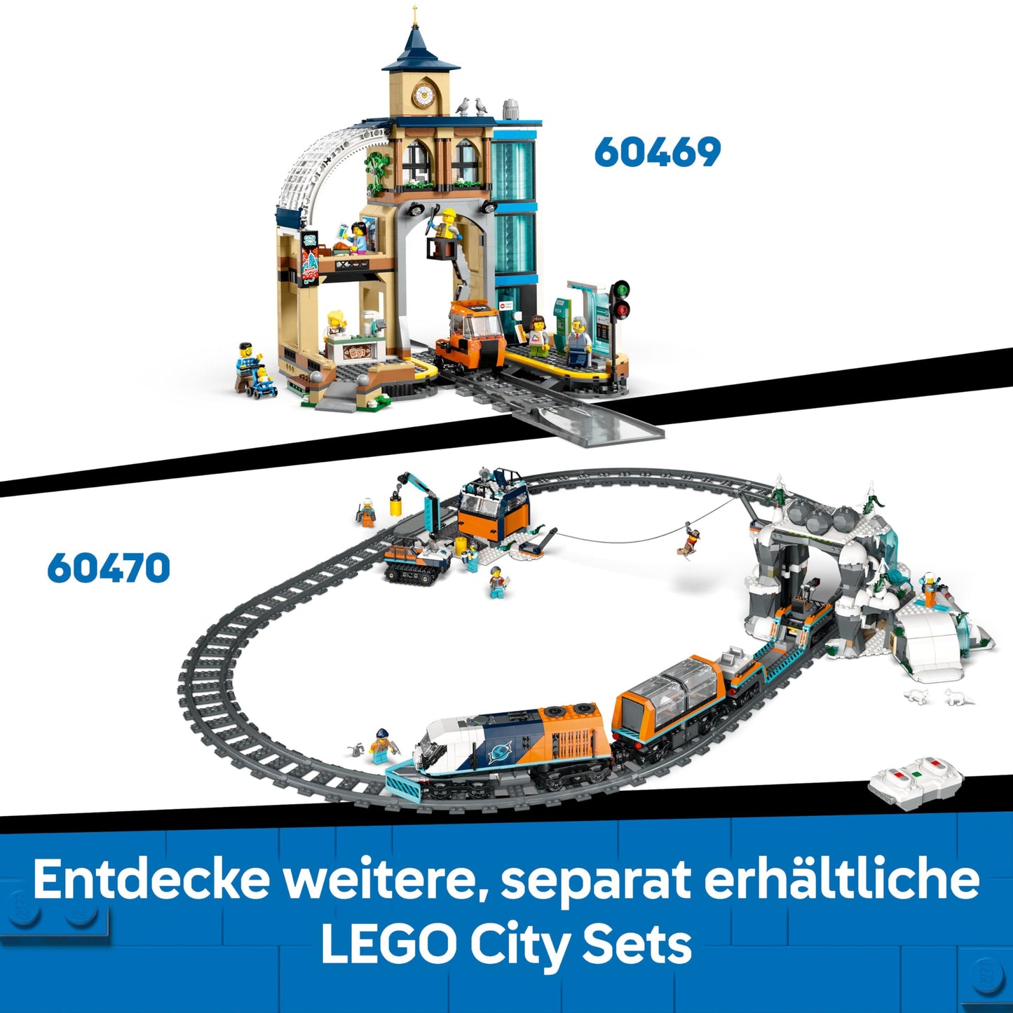 LEGO City Arctic truck with laboratory - building and play set - exploration vehicle with steering and suspension - including snow scooter, 5 mini figures and 3 wolf figures - gift for boys aged 8 and over - 60471