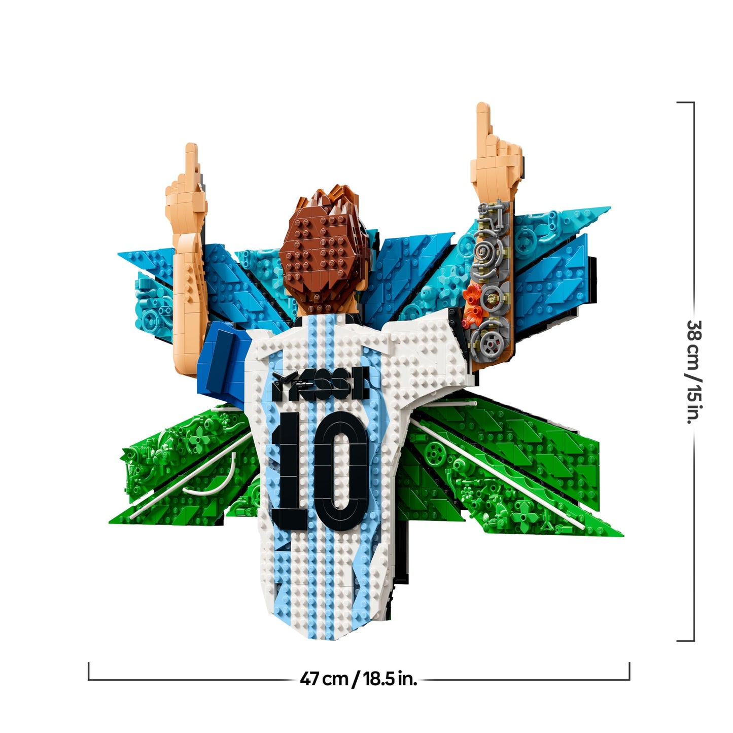 LEGO Editions Lionel Messi - goal celebration - 3D DIY wall picture set - DIY decoration for children - football gift for teenagers aged 14 and over, girls, boys and adult sports fans - 43018