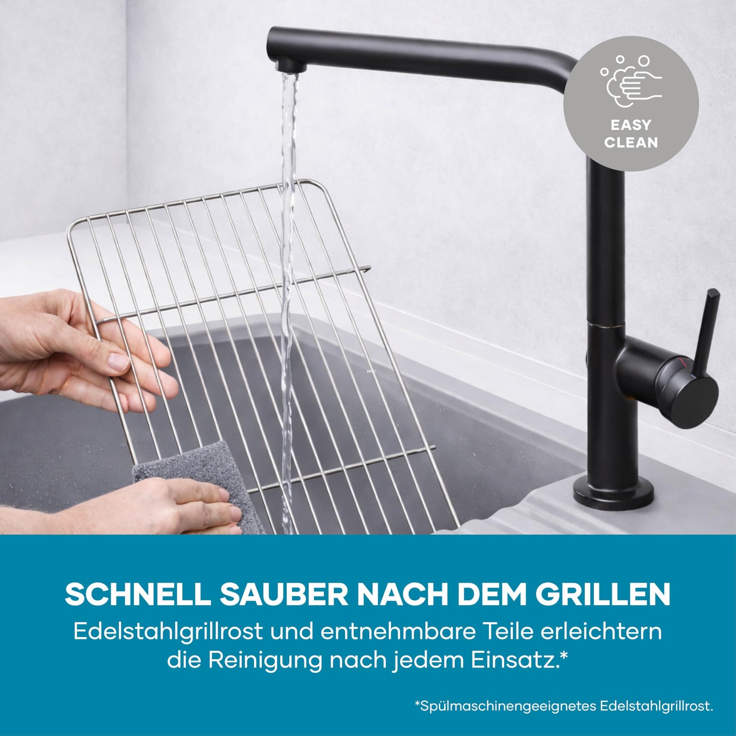 Severin electric grill, temperatures 35-200 degrees Celsius, quick heating, 38x22 cm, table grill with drip tray, stainless steel grill, balcony grill, easy to clean, 2000W, black, PG 8593