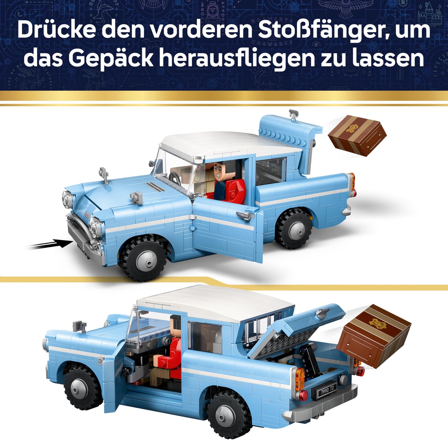 LEGO Harry Potter Flying Ford Anglia - car toy set for children with 3 figures to play and display - gift for boys, girls and all fans aged 14 and over - 76470